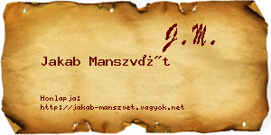 Jakab Manszvét névjegykártya